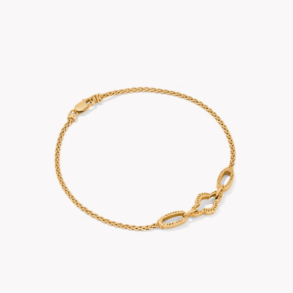 NWT Kendra Scott Abbie 18k Yellow Gold Vermeil Link and Chain Bracelet, size S/M
